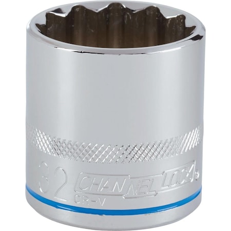 Channellock 1/2 In. Drive 32 mm 12-Point Shallow Metric Socket 397784